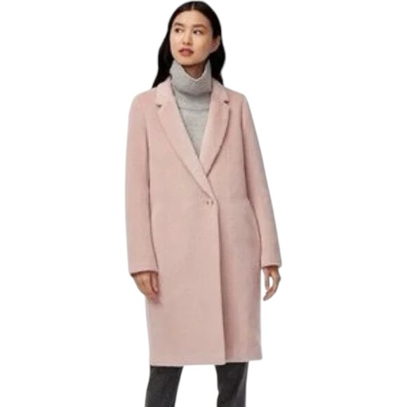 Babaton Stedman Coat Italian Alpaca Wool Blend Salmon Pink Overcoat Women's XXS - Picture 1 of 11